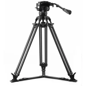 E-IMAGE EG25C Professional Video Tripod With 360 Degree Fluid Head 28kg Payload Carbon Fiber Tripod With Ground Spreader