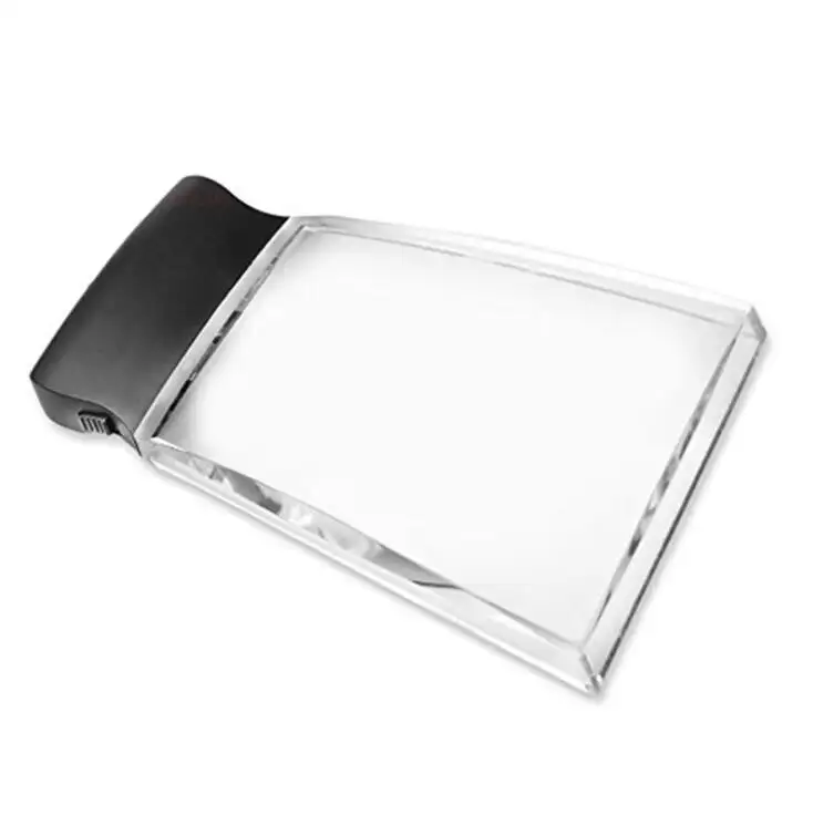 Rectangle Rimless lens TH-3000 2X Handheld book light LED Magnifying glass with 3 LED High Quality ABS magnifier