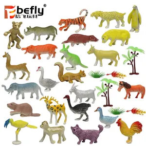 29pcs in bag Very cheap small hollow plastic animal toy for kids promotional