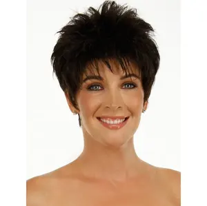 Wholesale New Fashion short Synthetic hair natural straight colors Wigs for Mature women