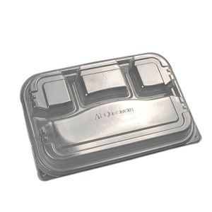 Plateau de service en plastique, conteneurs d'emballage en plastique, plateaux empilables noirs pour les aliments, vente en gros, 10 pièces - Product Image 4