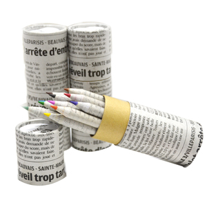 Set di matite colorate da 3.5 pollici per giornali riciclate ecologiche per studenti che disegnano matite - Product Image 1