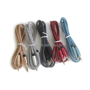 Al por mayor 3.5mm trenzado <span class=keywords><strong>audio</strong></span> estéreo <span class=keywords><strong>auxiliar</strong></span> cable - Product Image 1