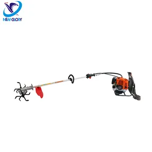 Super September India widely used Portable Backpack Mini hand push rotary hoe Gasoline Tiller Loosener