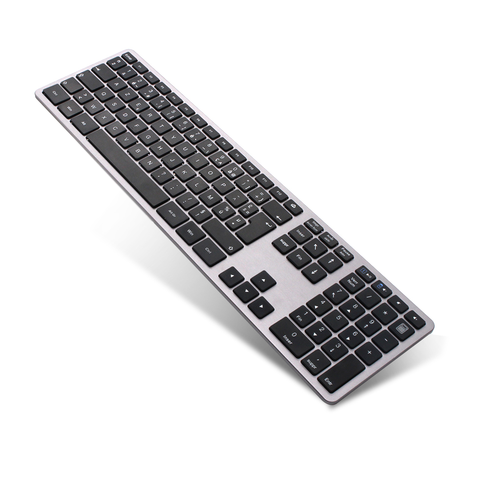 Ajaib Disesuaikan Logam Aluminium Standar 109 Tombol Nirkabel Bluetooth Keyboard untuk Mac