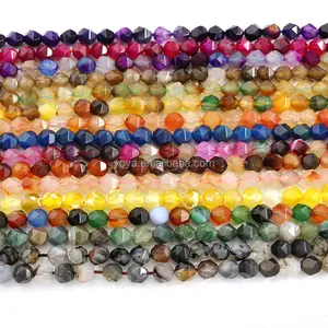 AB0686 Multicolor diamond cut faceted agate nugget beads,faceted gemstone nugget beads