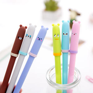 Bolígrafos de Gel de tinta negra para escritura, artículos de papelería para niños y niñas, estilo coreano CON EXPRESIÓN DE ANIMALES Kawaii, 0,5mm - Product Image 1