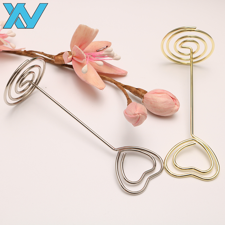 Lmyzcbzl Metal Photo Holder, 6 Pieces Metal Wire Memo Clip, Heart Shape