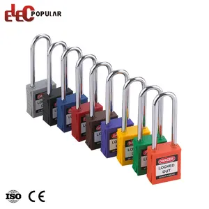 Elecpopular Industrial Non Conductive Nylon Body 76mm <strong>Long</strong> Label Lockout <strong>Padlock</strong> Steel <strong>Shackle</strong> Master Key Safety <strong>Padlock</strong> - Product Image 1