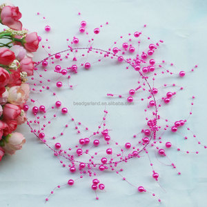 Hierro alambre conectado color sólido mini bola redonda Faux perla hebras de cuentas para el Partido decoración de la boda - Product Image 6