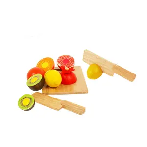 Mejor venta de madera maciza Montessori Juguetes Educativos | juguetes de madera de corte de fruta con alta calidad