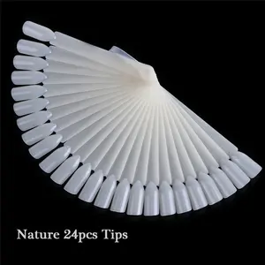 Nail Art Display Nature Clear Black Fan Finger Full Card False Nail Tips