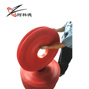 Tower crane runs the wire rope nylon pulley roller plastic lifting pulley triple pulley block