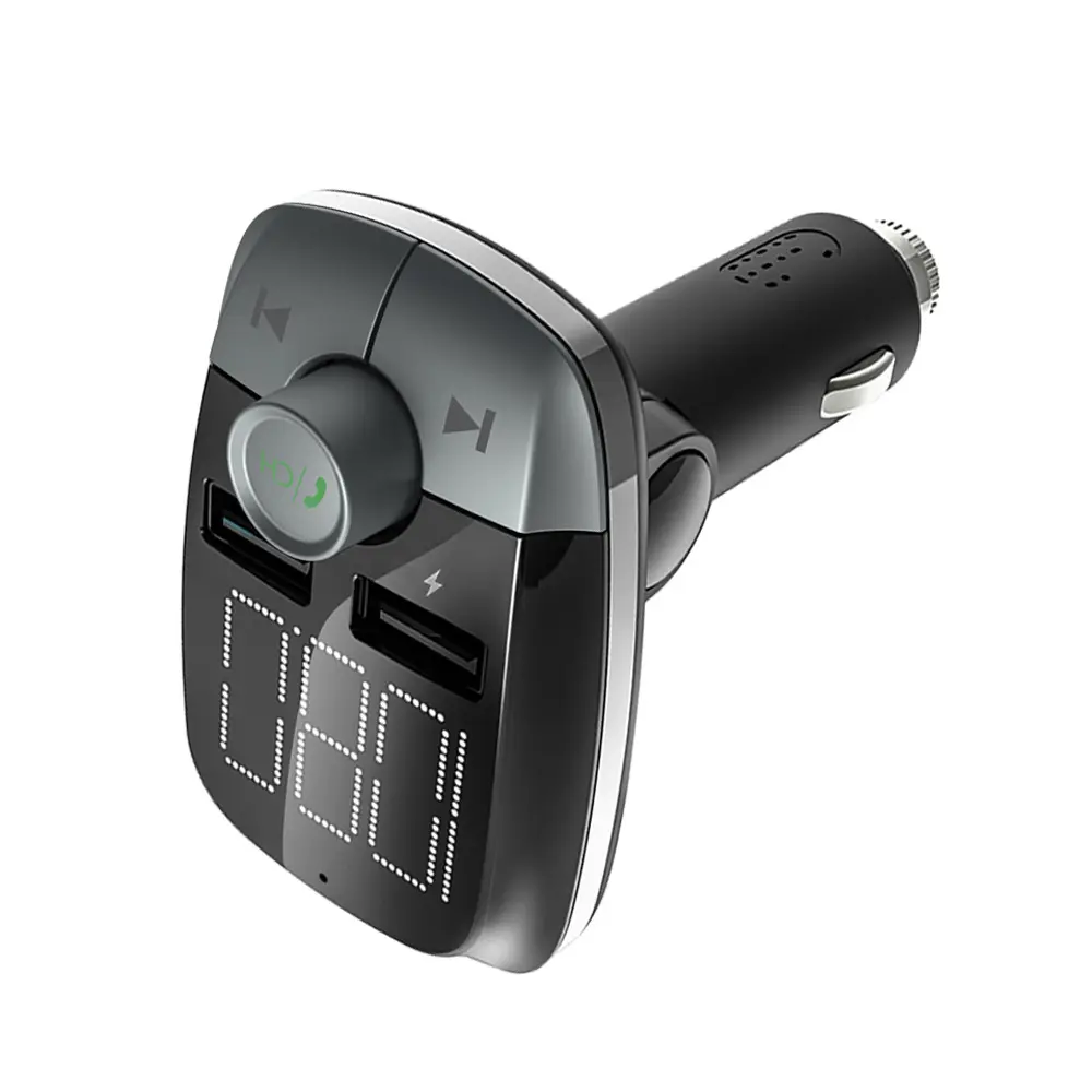 T50 Hochwertiger Bluetooth FM-Sender für Auto, Wireless Radio Transmitter Adapter