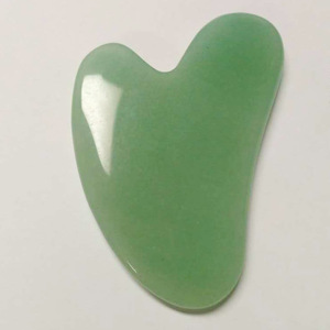 Pierre de jade Aventurine verte Outil de massage Gua Sha Outil Guasha pour le massage de la peau du visage et du corps pour les toxines Prévient les rides Spa - Product Image 4