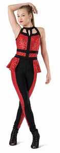 Costume da Ballo per Ragazze e Donne con Paillettes e Spandex, Abbigliamento per Spettacoli, Catsuit per <span class=keywords><strong>Jazz</strong></span> e Tap - Product Image 6