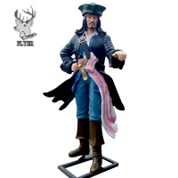 Statue de Jack Sparrow, pirate grandeur nature en fibre de verre, personnage de film