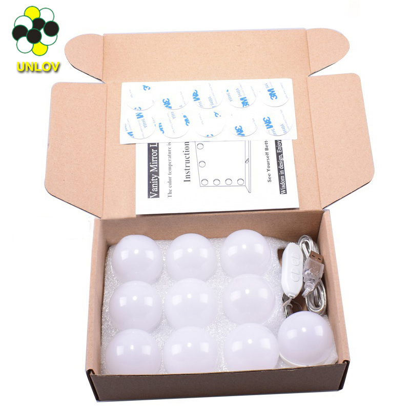 Голливудский зеркальный светодиодный светильник, 10 лампочек, внутреннее украшение, светодиодная лампа, зеркальный светильник