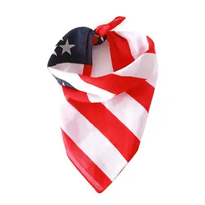 100% morbido cotone stampato bandiera americana su misura del collare pet tute cravatte bandana
