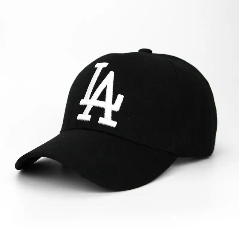 Yeni mektup LA Ayarlanabilir Nakış Beyzbol Kapaklar özel 3d nakış snapback kapaklar şapkalar