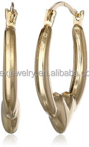 Boucles d'oreilles en forme de cœur, plaqué or 18k et en or blanc, en forme de cœur - Product Image 1
