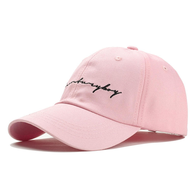 Trendy 6 Panel Elastic Fitted Chino Twill Pink Best Women's Baseball Caps