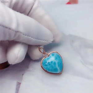 Natural <strong>Larimar</strong> Charm Pendant 18k Gold <strong>Jewelry</strong> Heart Shape <strong>Jewelry</strong> for Girls Handmade Birthstone <strong>Jewelry</strong> - Product Image 2