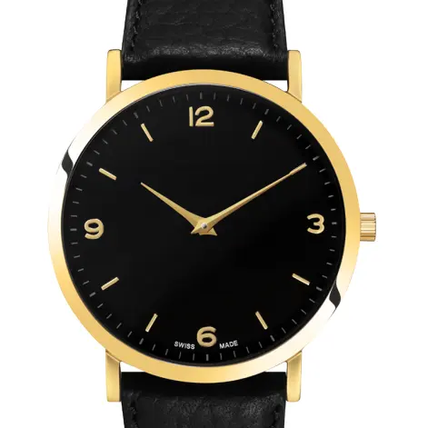Роскошные золотые кожаные Наручные часы с логотипом под заказ, мужские часы