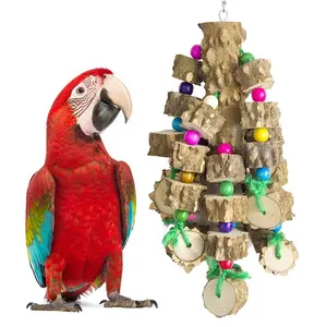 גדול ציפור תוכי לעיסת צעצועי טבעי עץ תוכי עץ בלוקים ציפור צעצועי קריעה קוקטייל צעצועי עבור תוכי cokatoos