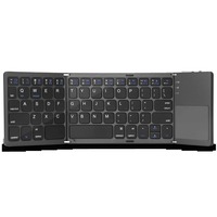 Clavier sans fil pliable mince et chaud, mini clavier bluetooth, triple pliage, pavé tactile, clavier bluetooth pliable