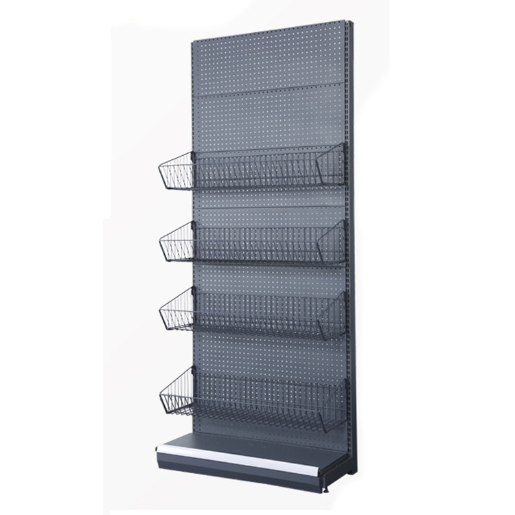 Customized Hot Selling Metal Display Shelf Supermarket Pegboard Display Stand Display Rack Gondola for Snacks — view 4