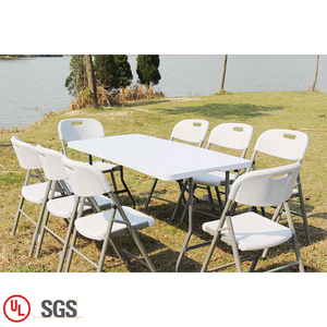 Table pliante pliante en deux de 5 pieds, table pliante de haute qualité pour étudiants, bureau et chaise pour étudiants - Product Image 5