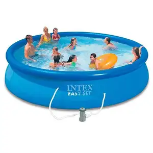 INTEX 28158 15FT X 33IN Easy Set Round Inflatable Above Ground Swimming Pool Set