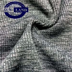 Yarn Dyed Melange Garment Cuff Hem Material Clothing 95 Polyester 5 Spandex 2*2 Rib Knit Fabric