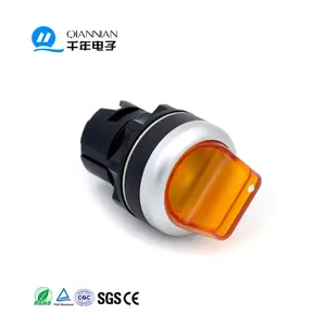 QIANNIAN 22mm latching momentary with light 1NO1NC Rotary selector Plastic selector switch