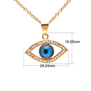 Vendita calda in acciaio inox gioielli in fusione di blue evil eye <span class=keywords><strong>collana</strong></span> per le donne - Product Image 5