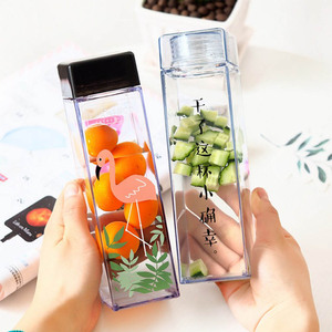 Bình Đựng Nước Bằng Nhựa Mềm In Hình Chim Hồng Hạc Vuông 450Ml - Product Image 6