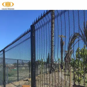 358 Security Fence Haiao Fencing 358 Anti Climb Security Fence Black Powder Coated Clear View Fence For Sale