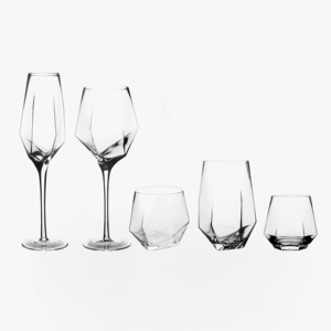 Coupe à vin en cristal transparent polygonal <span class=keywords><strong>Raymond</strong></span> pour whisky - Product Image 3