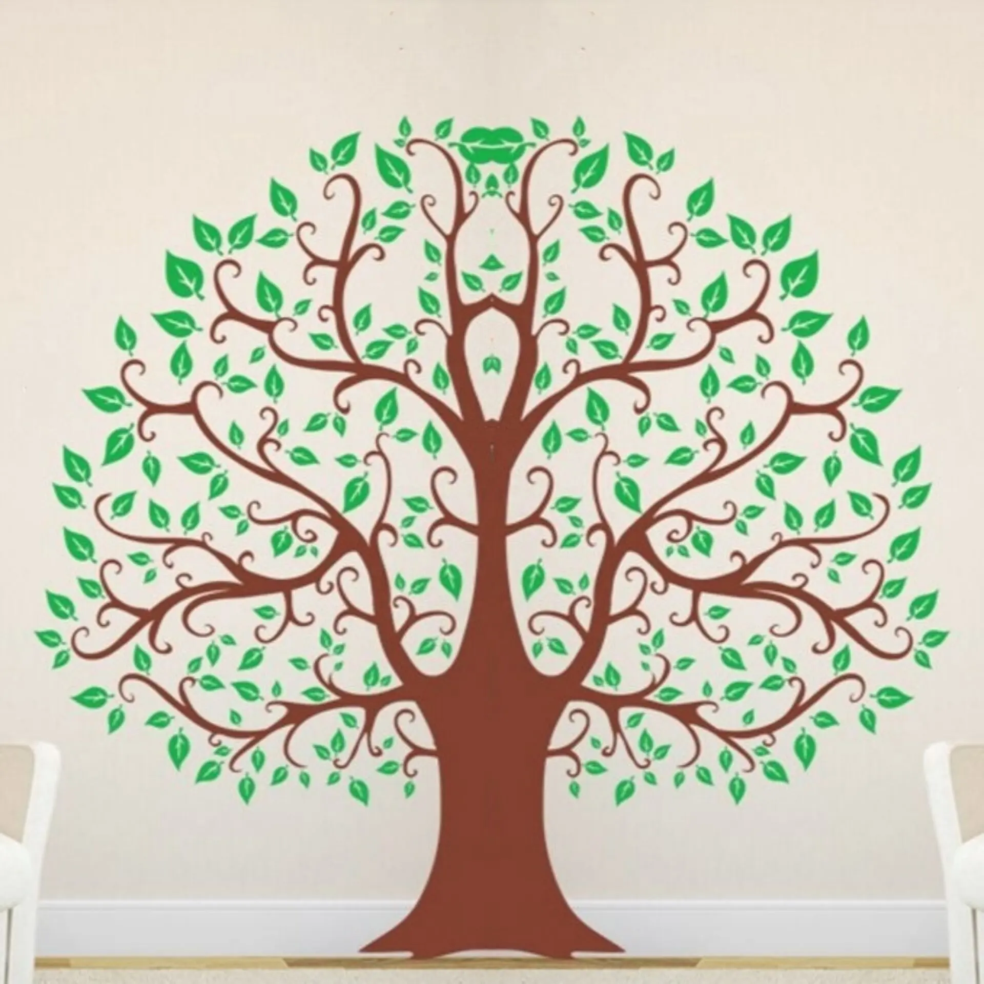 Reusable and removable green tree 3d wall stickers decor for baby room