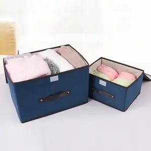 Grande e pesado dever de linho dobrável outros boxs de armazenamento underbed papelão dobrável para roupas íntimas