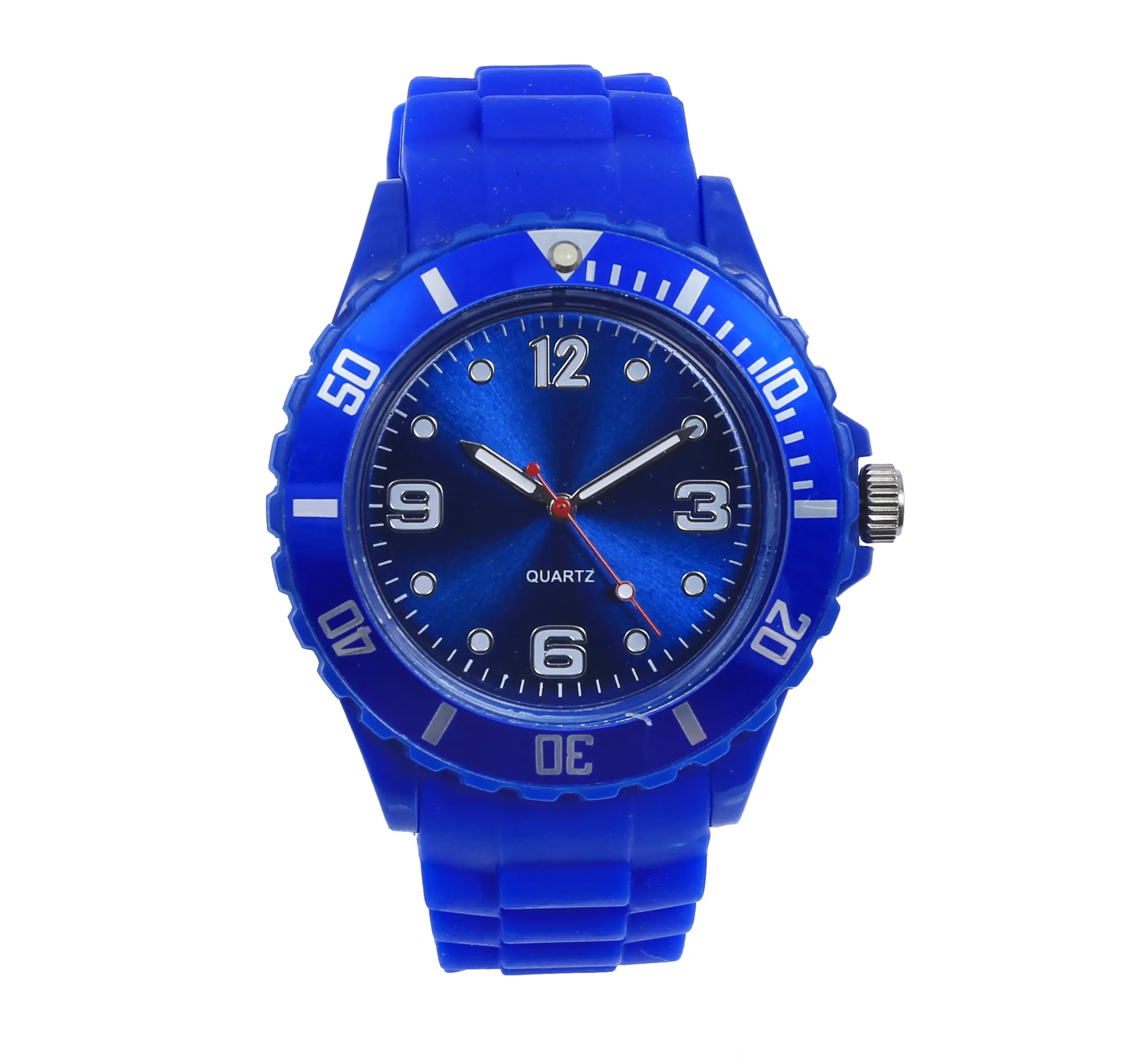 ساعة سيليكون رخيصة مع تصميمات مخصصة ساعة سيليكون زرقاء