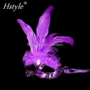 Wholesale Colorful Feather Masquerade Party Performer Princess Fluff Eye Mask MJA330