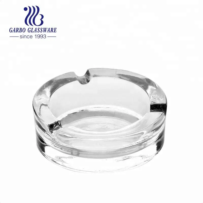 Cendrier rond en verre transparent, 100 pièces, 4 pouces, avec logo