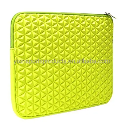 Neon Groene Diamant Schuim Soort Neopreen Rits Universele Sleeve Cover Case Tas Voor Alle 13 "Laptop Notebook