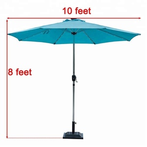 Sombrilla de <span class=keywords><strong>Patio</strong></span> de Aluminio de Lujo de 10 Pies con Energía Solar, 32 Luces LED, con Cargador USB para Teléfono, Acabado Anodizado - Product Image 2