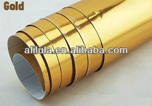 espejo cromo de oro envuelva coche de vinilo con importados pegamento fácil de envolver - Product Image 1