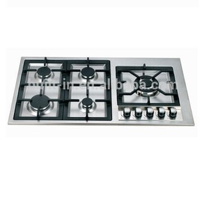 90cm 5 Burners Cooker <strong>Gas</strong> <strong>Hob</strong> with <strong>Stainless</strong> <strong>Steel</strong> Panel - Product Image 2