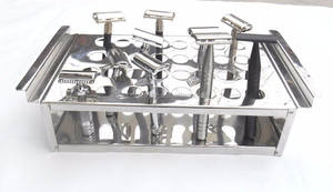 Maquinilla de afeitar de seguridad para belleza, mango moleteado, cromado, de seguridad, para peluquero - Product Image 5