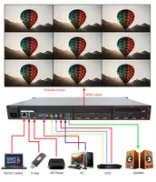 4 dans 9 répartiteur HDMI avec détartreur HDMI + AV + VGA + entrée USB 9 sortie soutien 180 degrés